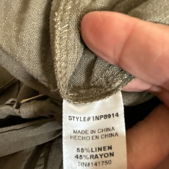 Orange Creek Women's Linen Blend Belted Paper Bag Shorts Size L Dark Mocha NWT - Picture 7 of 7